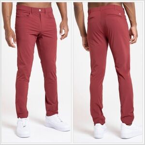 NWOT Redvanly Kent Pull On Golf Pants in Maroon sz XL Tall 34" Inseam